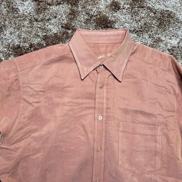 Bugatchi Uono Men's Shirt Size Large Button Down Orange - Picture 3 of 10